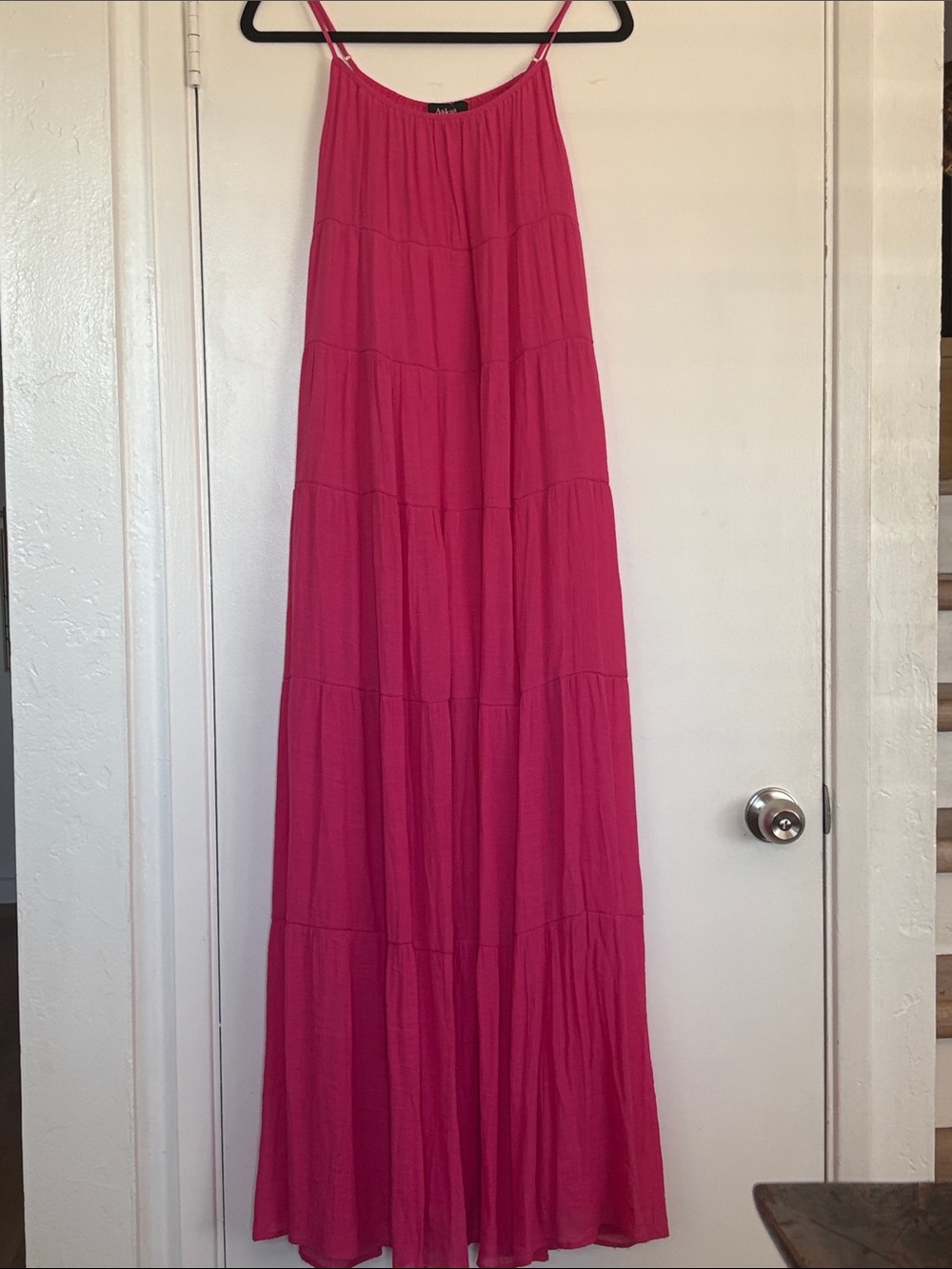 Aakaa Women’s Tiered Maxi Dress - Hot Pink S